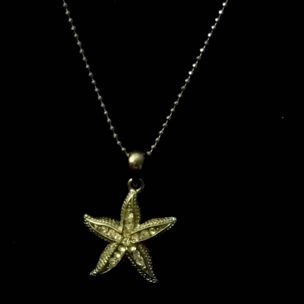 Delicate Star Motif Marcacite Pendant Rhodium-Plat